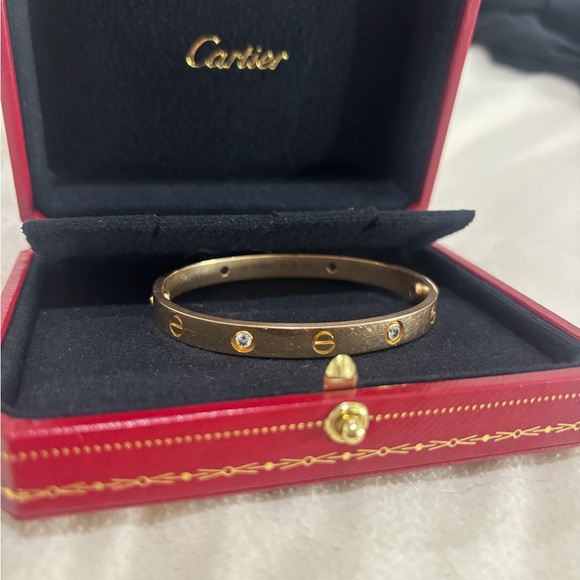 Cartier Rose Gold Bracelet with Diamonds size17 - Picture 3 of 3